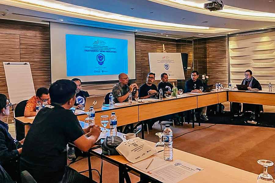 Acara diskusi kelompok terfokus (FGD) Asosiasi Media Siber Indonesia (AMSI) di Hotel Ashley Menteng Jakarta